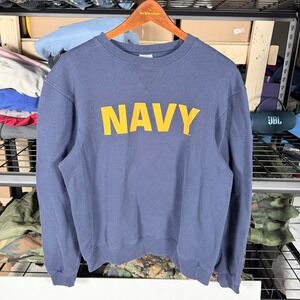 vintage 90's Navy Sweatshirt Mens Size Medium Navy Blue Graphic Crewneck Soffe